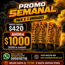 Pack Humo x 4u. Amarillo/Negro