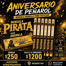 Bengala Pirata Pack x6 (Amarillo o Rojo)