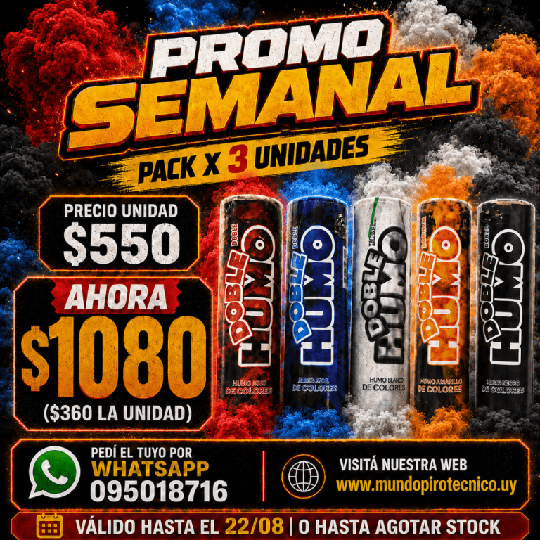 Pack Doble Humo x 3u. (Rojo, azul, blanco, amarillo, negro) Pack Doble Humo x 3u. (Rojo, azul, blanco, amarillo, negro)