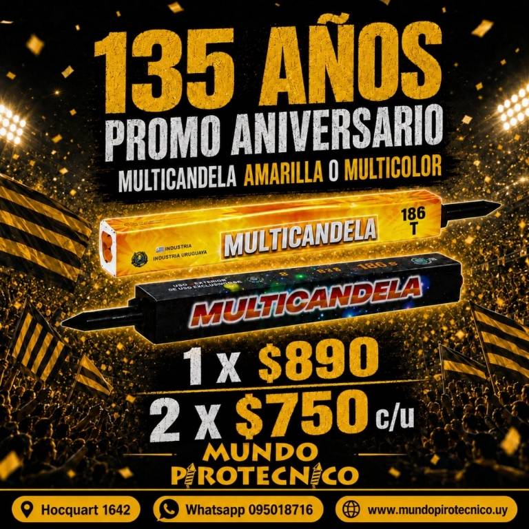 DOS multicandelas de 186 Tiros ($750 c/u).
